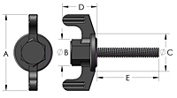 Wing Screw Line Drawing